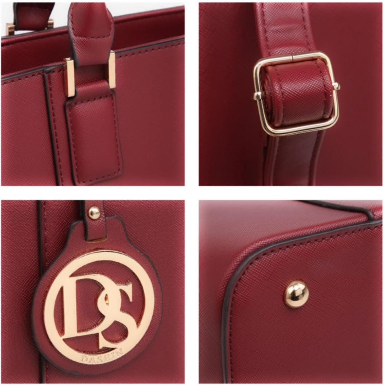 Women Satchel Purse Handbag Shoulder Bag Work Tote Bag with Matching Clutch