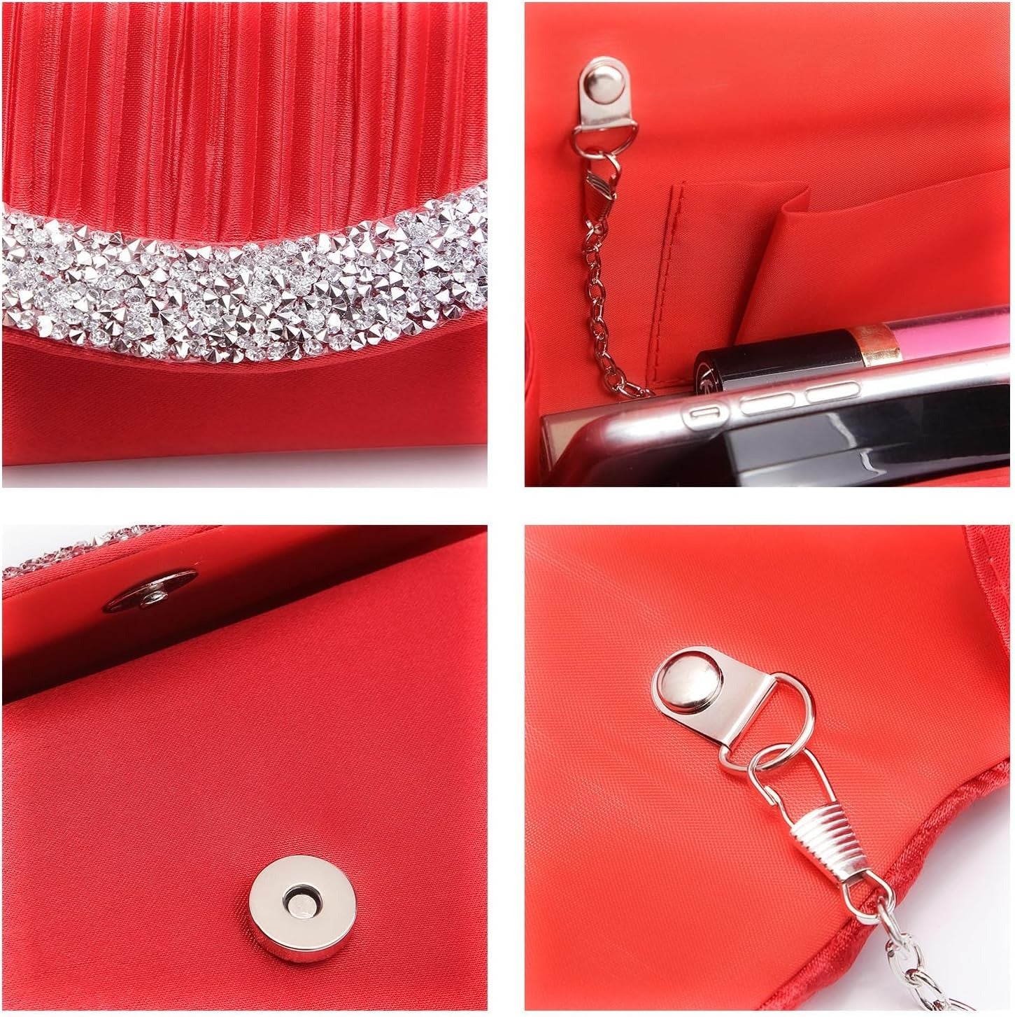 Clutch Purses for Women Evening Bags Formal Clutches with Rhinestones for Wedding Party Prom Dressy Purse