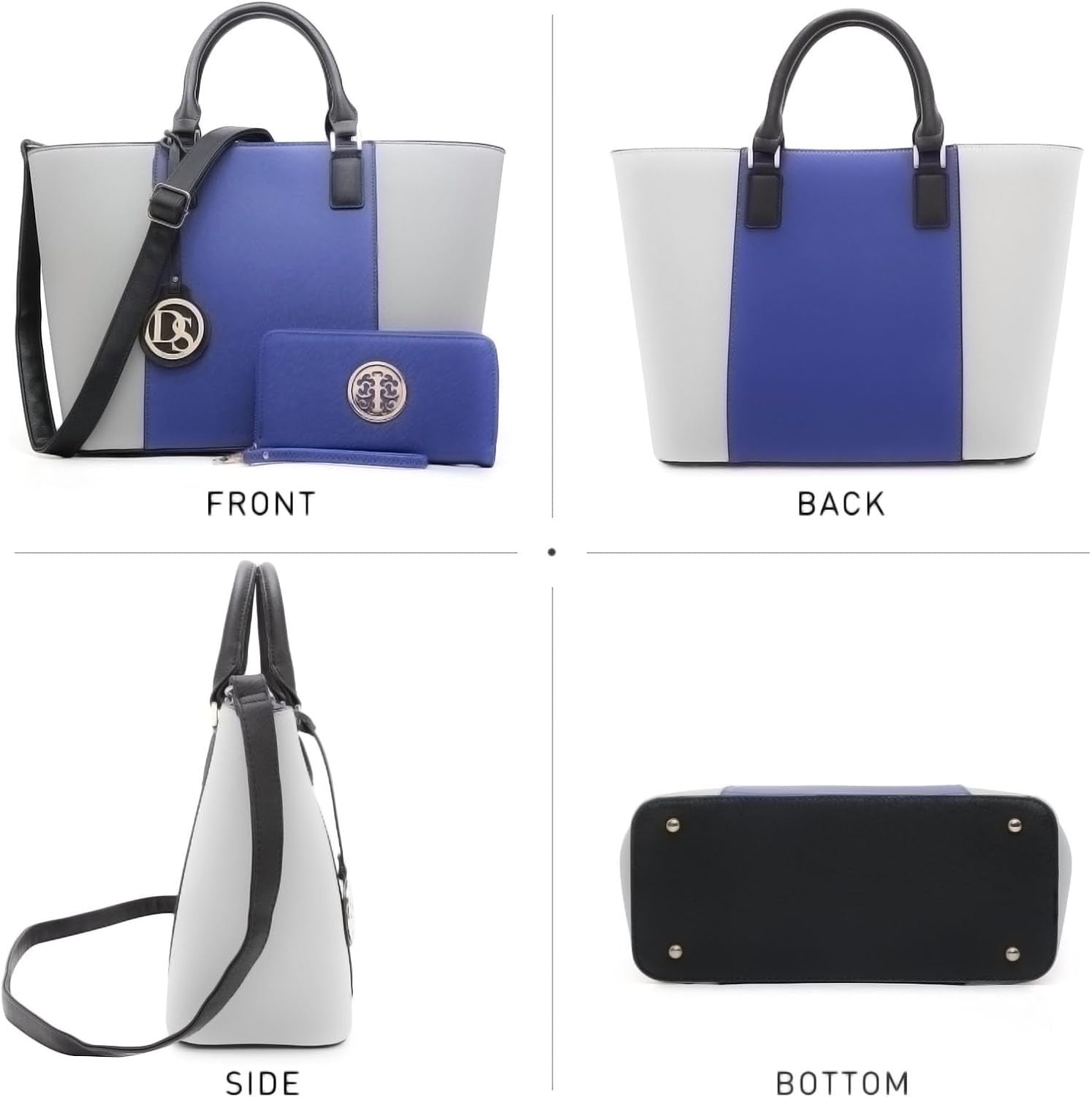Satchel Purse Handbag for Women Large Shoulder Work Tote Bag With Matching Wallet