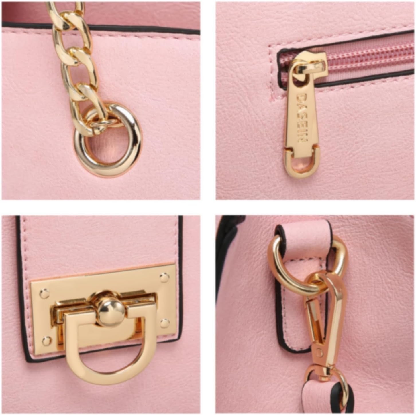 Leather Handbag Tote Hobo Bag for Women Shoulder Purse Top Handle Satchel Bag with Matching Clutch