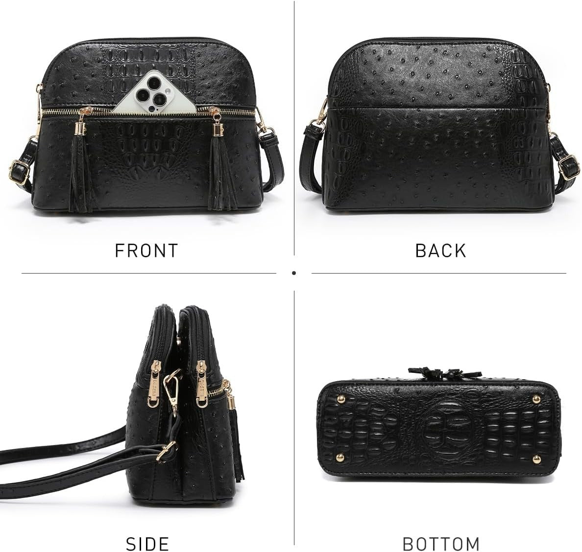Women Tassel Zipper Pocket Crossbody Bag Shoulder Purse Fashion Travel Bag
