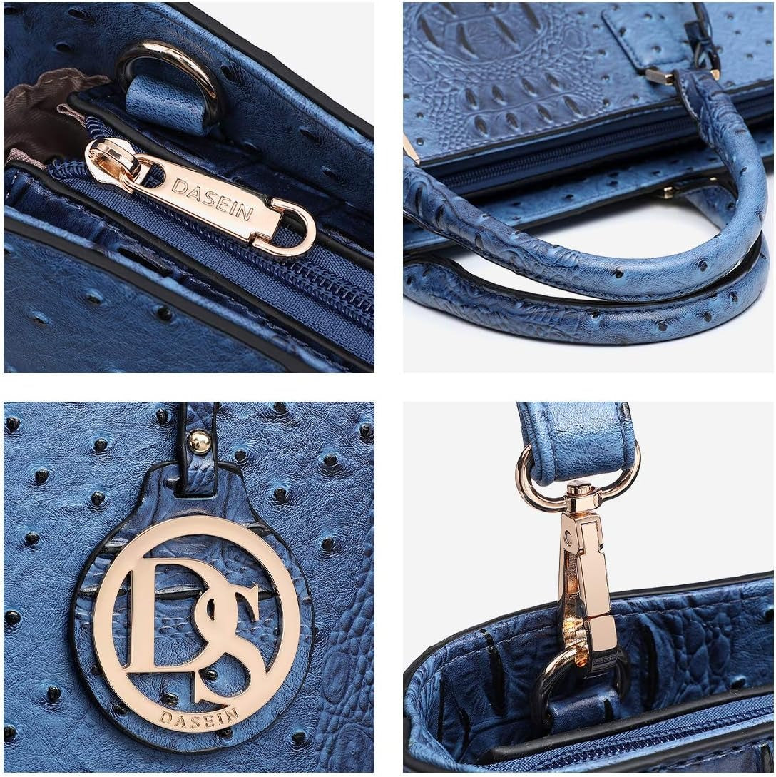 Women Satchel Purse Handbag Shoulder Bag Work Tote Bag with Matching Clutch