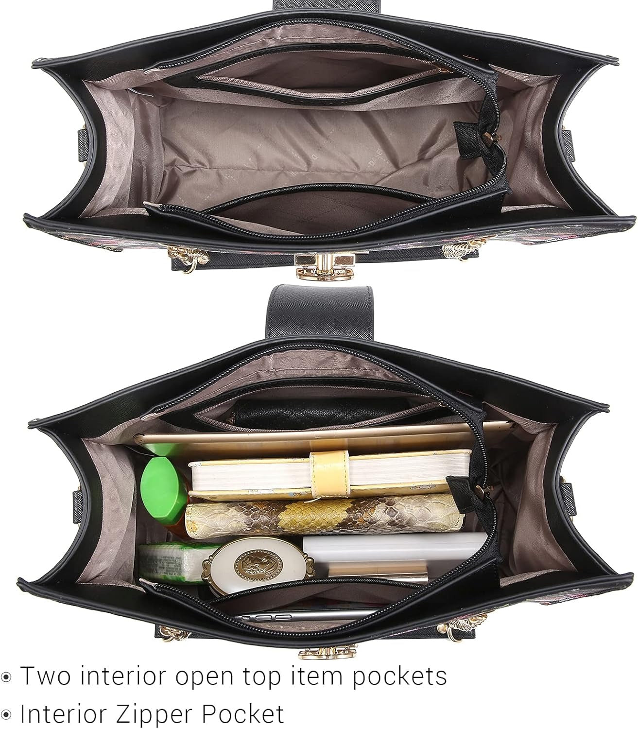 Leather Handbag Tote Hobo Bag for Women Shoulder Purse Top Handle Satchel Bag with Matching Clutch