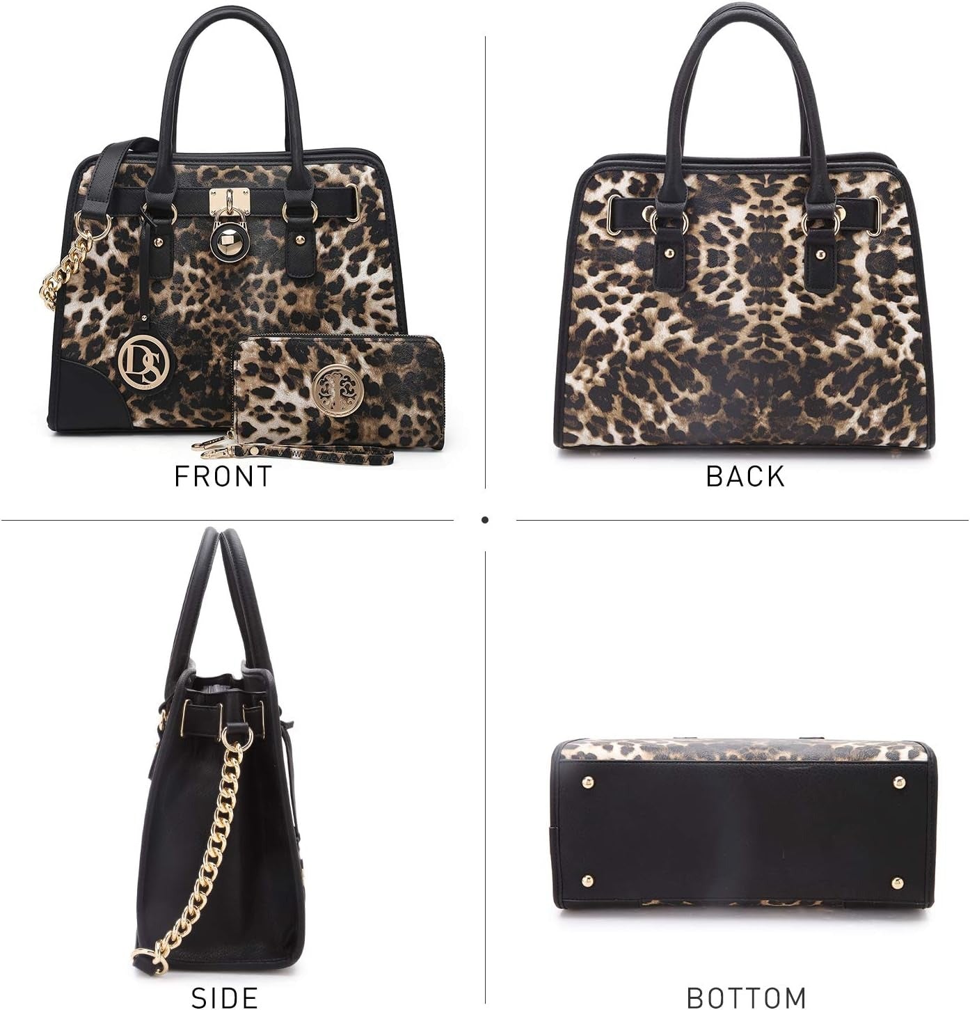 Women Handbags Top Handle Satchel Purse Shoulder Bag Hobo Bag Work Bag Set 2pcs