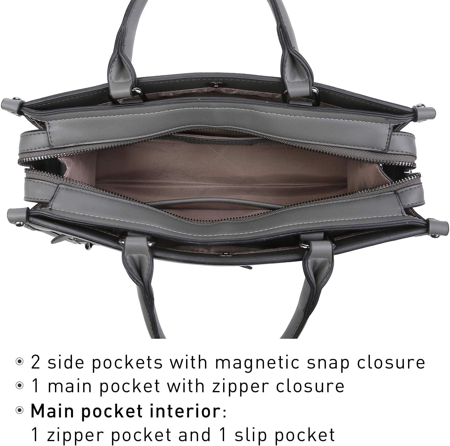 Women Purses Satchel Handbags Top Handle Bags Work Tote Shoulder Bag With Long Strap Matching Wallet | Work Tote, With Long Strap, Matching Wallet