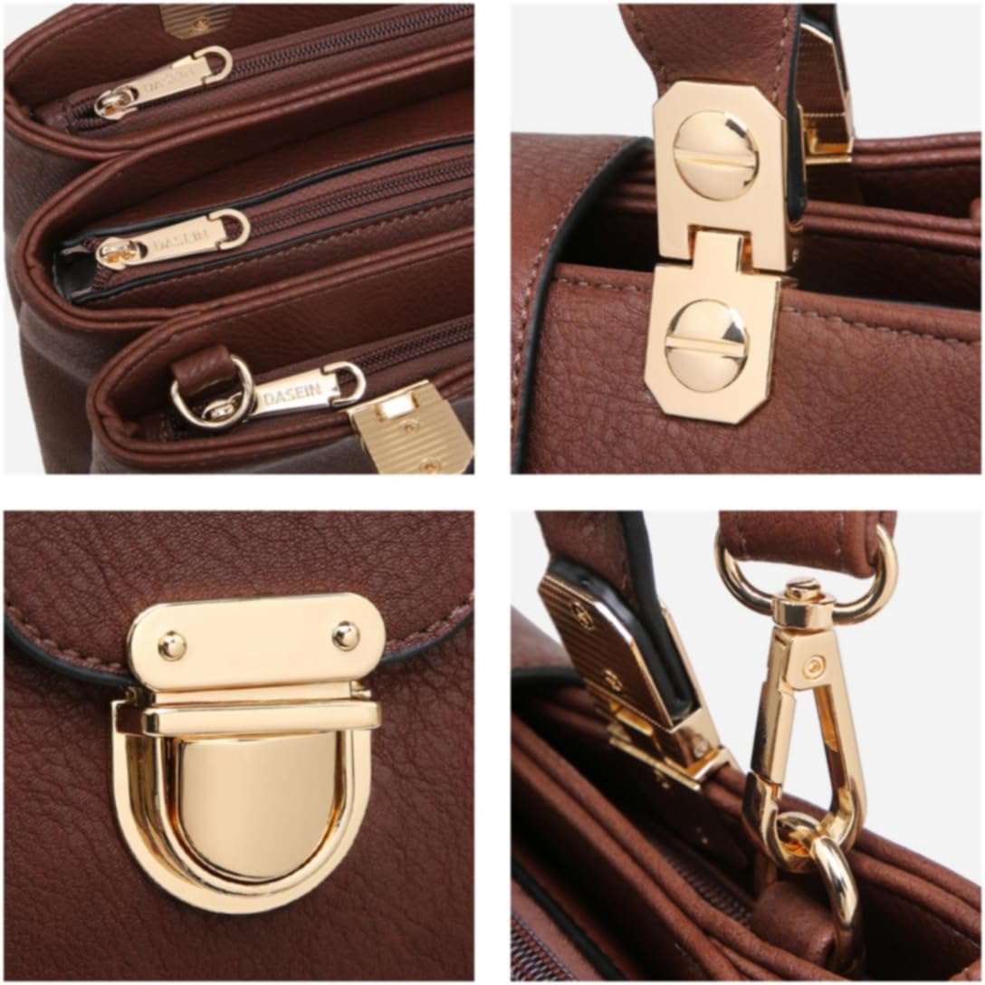 Women Satchel Handbags Top Handle Purse Medium Tote Bag Vegan Leather Shoulder Bag