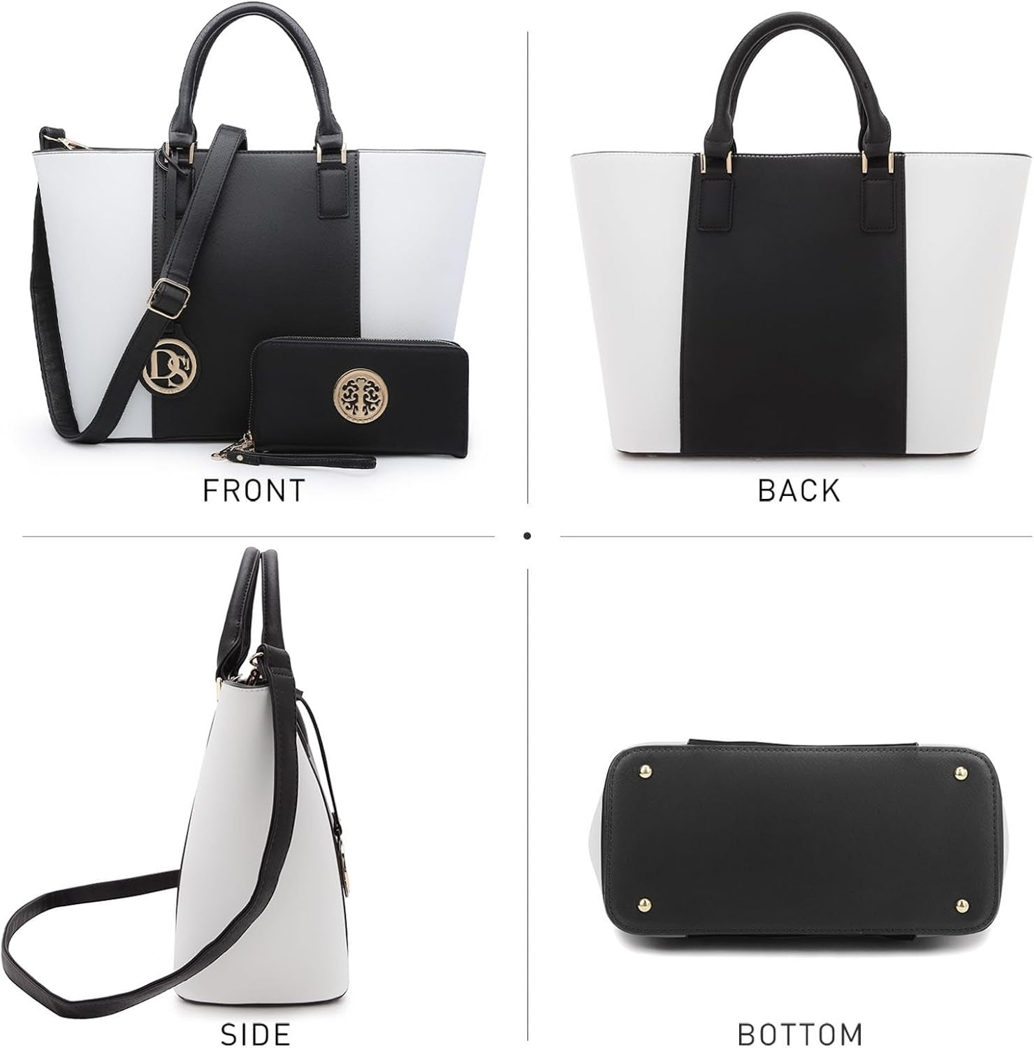 Satchel Purse Handbag for Women Large Shoulder Work Tote Bag With Matching Wallet