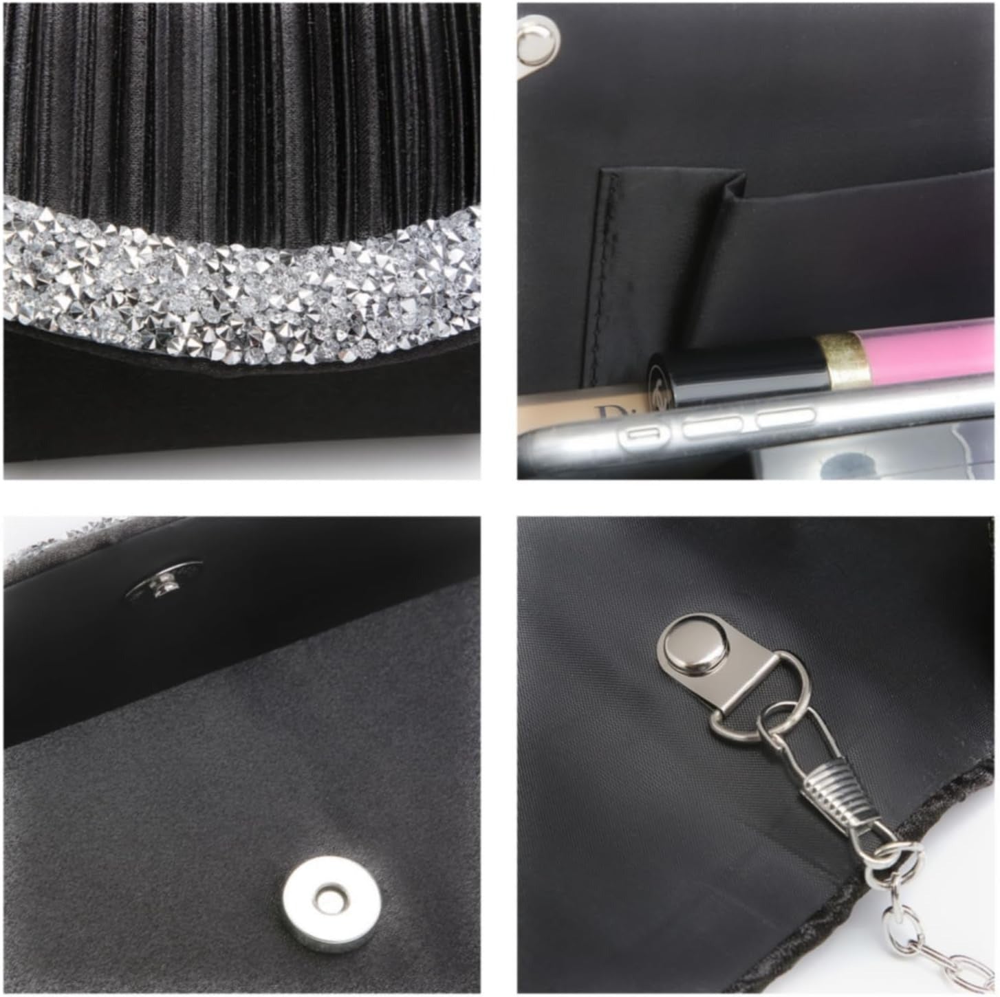 Clutch Purses for Women Evening Bags Formal Clutches with Rhinestones for Wedding Party Prom Dressy Purse