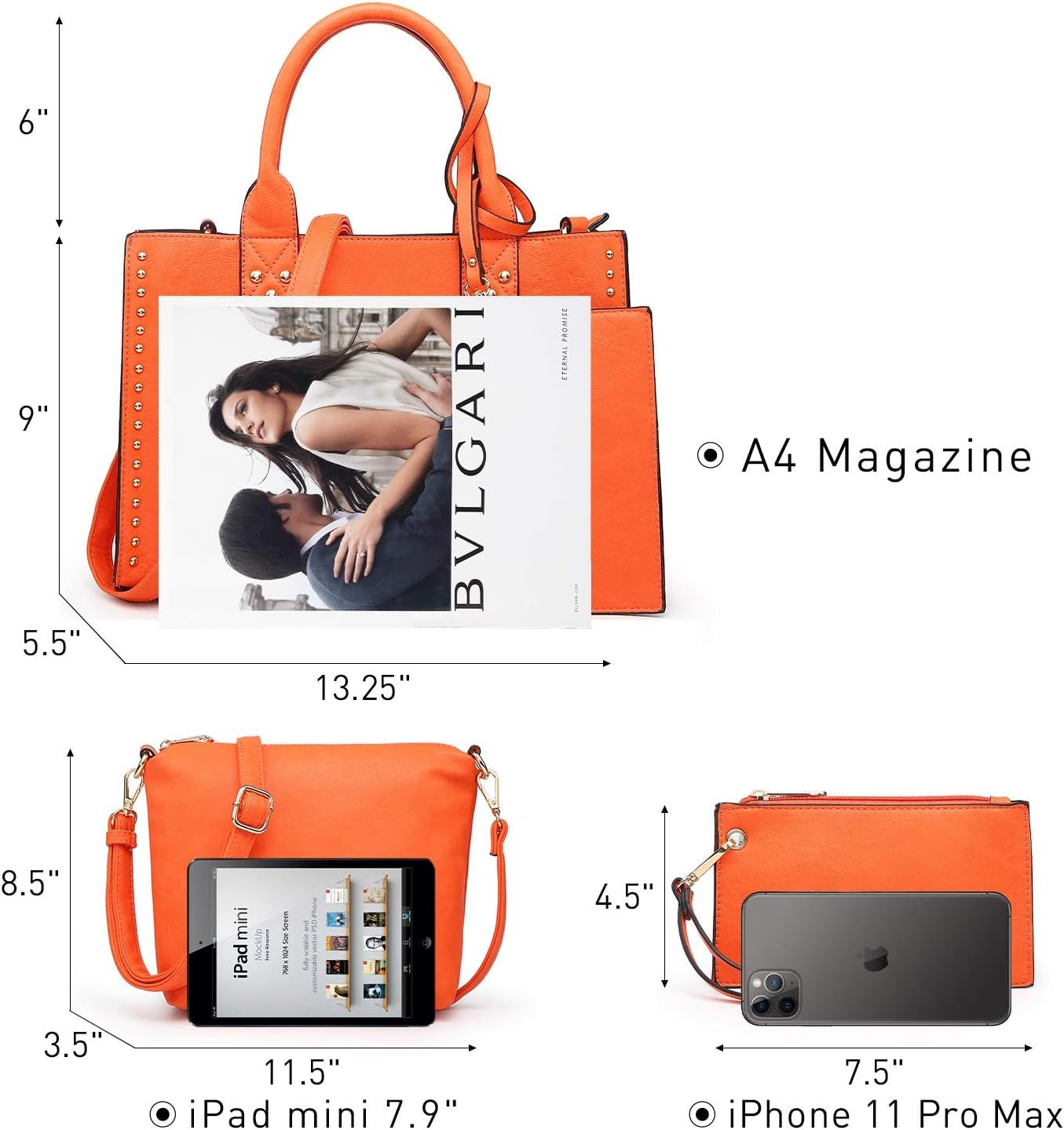 Purses Handbags for Women Tote Wallet Set Top Handle Satchel Shoulder Hobo Bag 3pcs