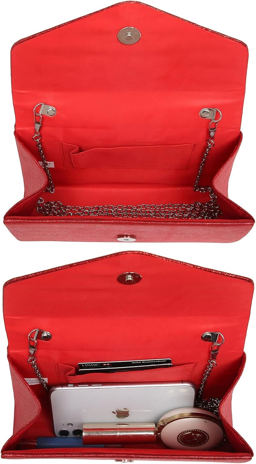 Women's Evening Bag Party Clutches Wedding Purses Cocktail Prom Handbags with Frosted Glittering