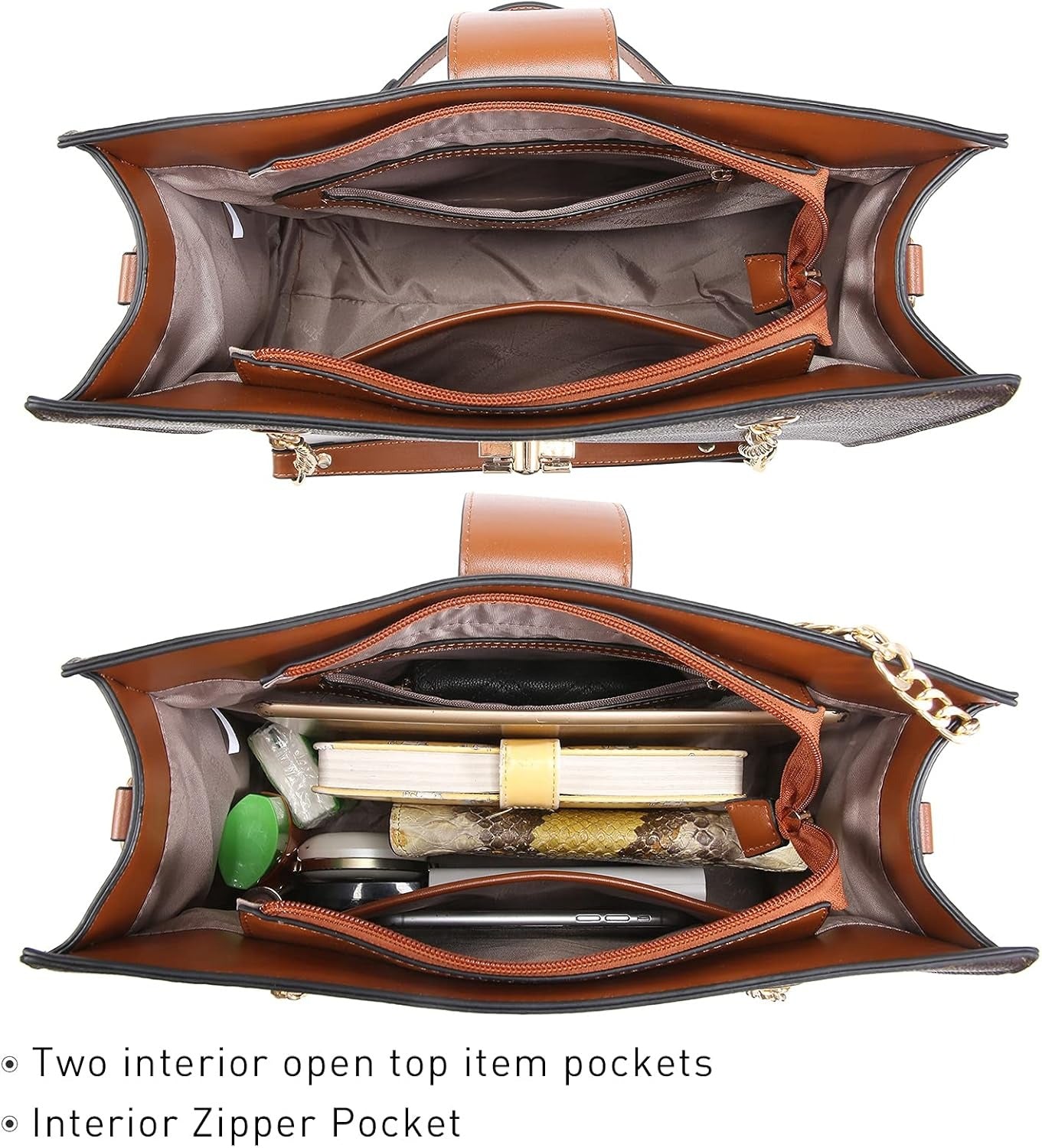 Leather Handbag Tote Hobo Bag for Women Shoulder Purse Top Handle Satchel Bag with Matching Clutch