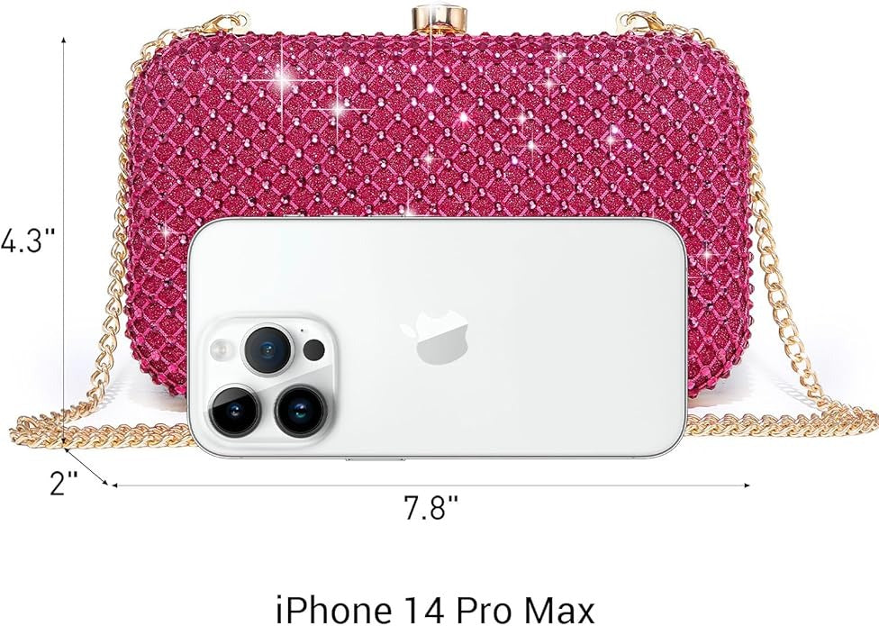 Womens Rhinestone Clutch Purse Sparkling Evening Bag with Crystal Clasp for Formal Prom Party Wedding