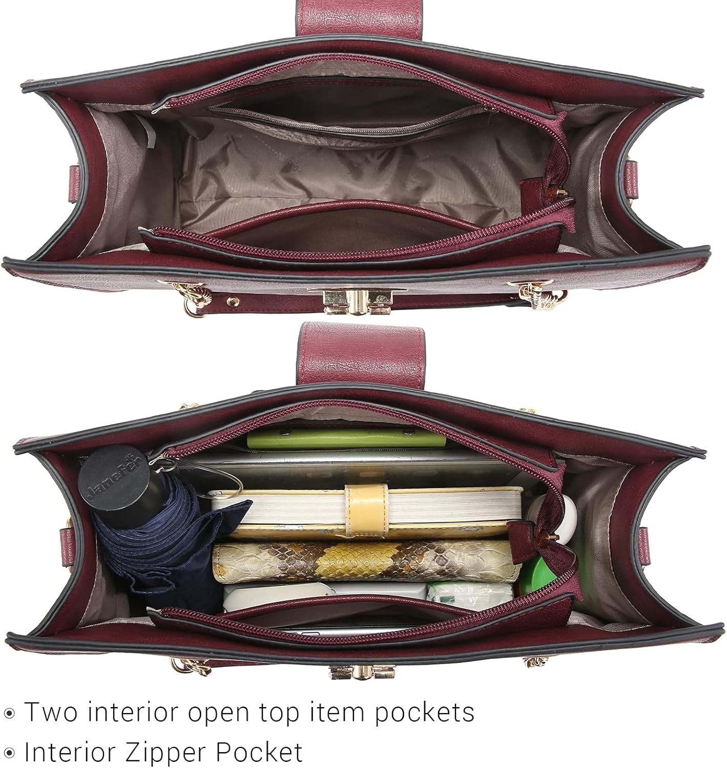 Leather Handbag Tote Hobo Bag for Women Shoulder Purse Top Handle Satchel Bag with Matching Clutch