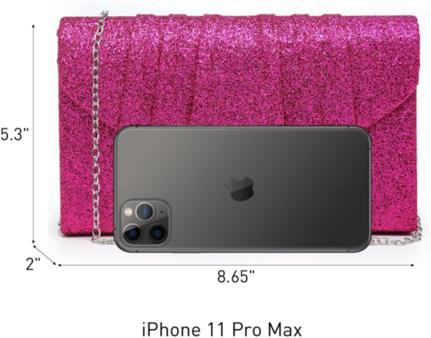 Women's Evening Bag Pleated Envelope Clutch Handbag Wedding Party Bridal Purse