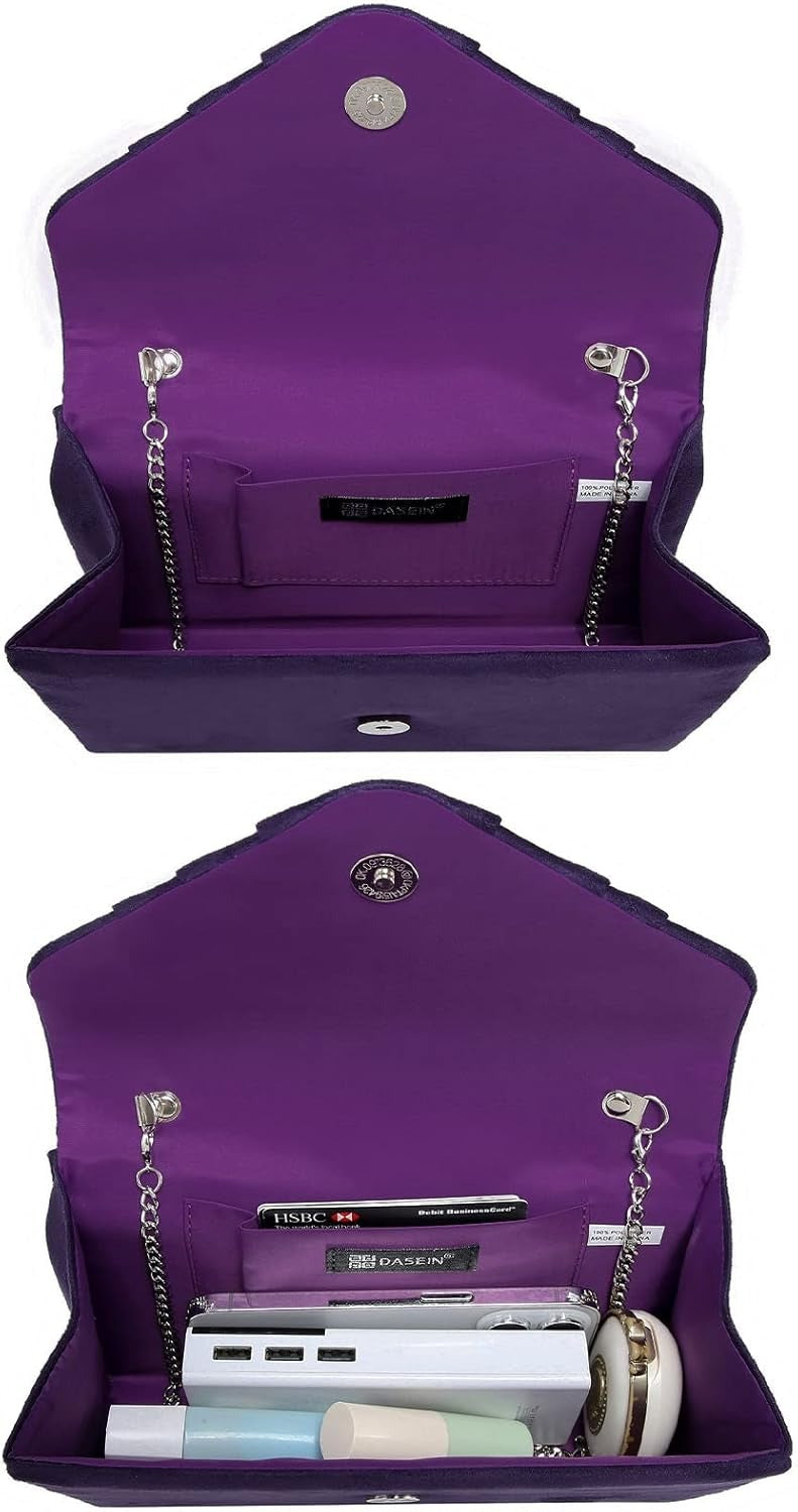 Women's Evening Bag Pleated Envelope Clutch Handbag Wedding Party Bridal Purse