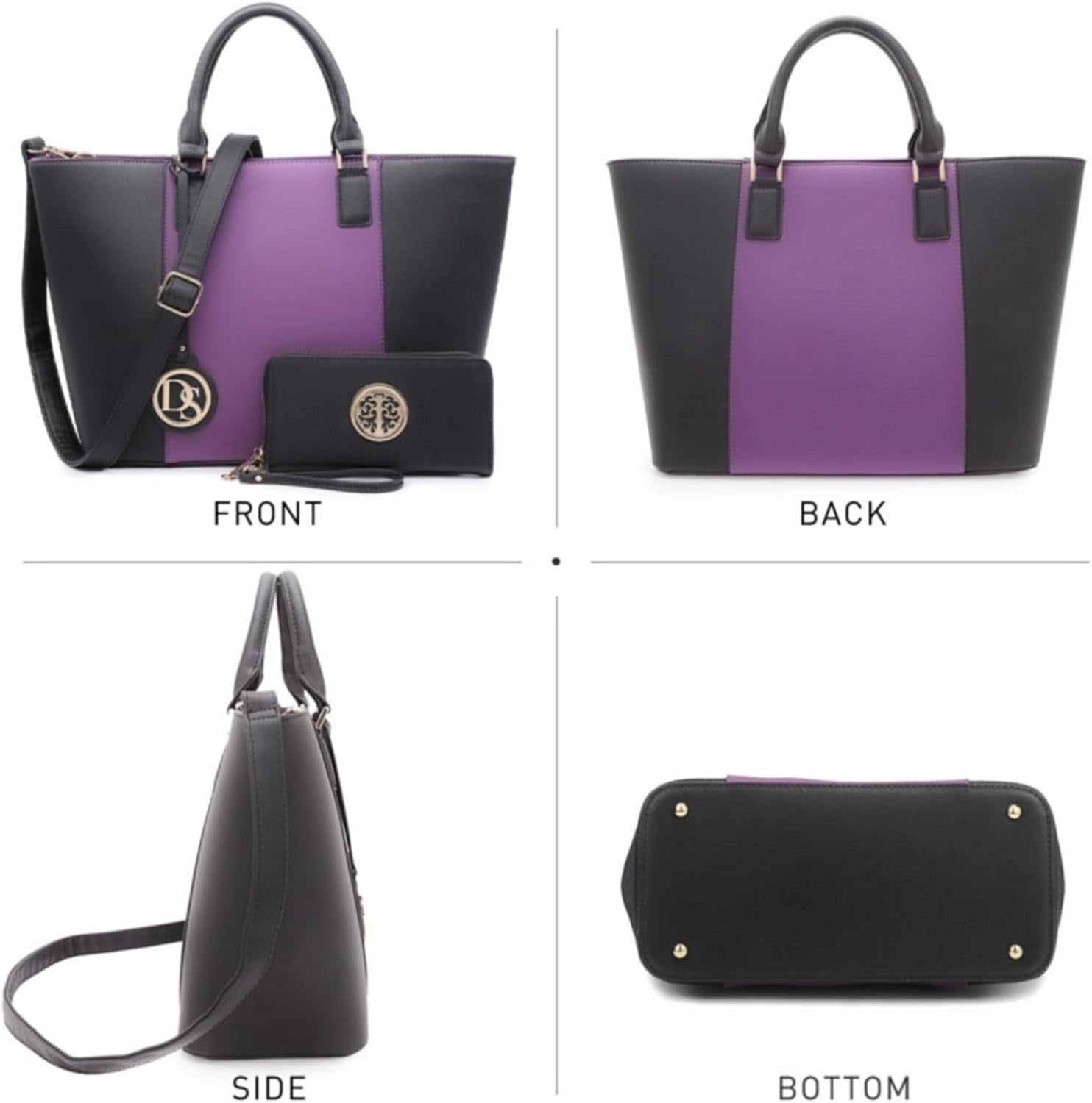 Satchel Purse Handbag for Women Large Shoulder Work Tote Bag With Matching Wallet