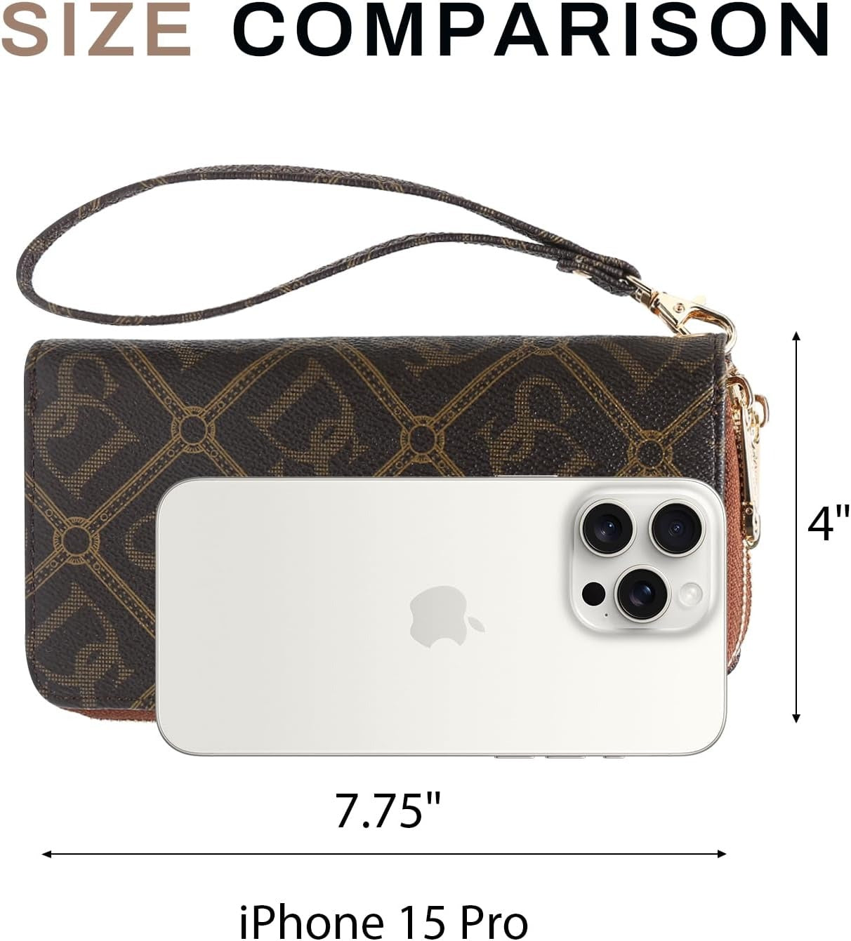 RFID Blocking Wallet Purse for Women Large Capacity Wristlet Clutch Bag Multi Card Holder Phone Case with Wrist Strap
