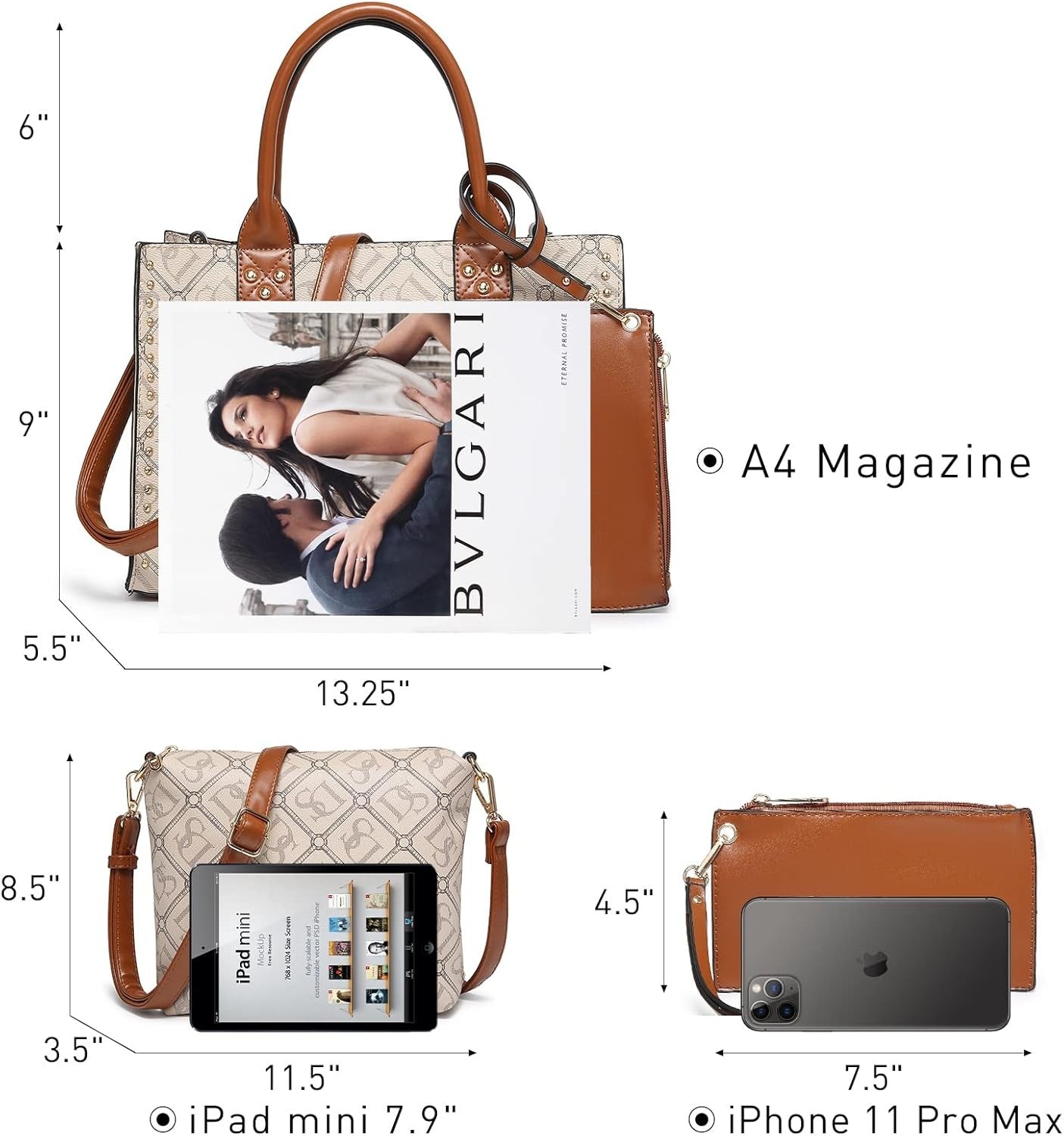 Purses Handbags for Women Tote Wallet Set Top Handle Satchel Shoulder Hobo Bag