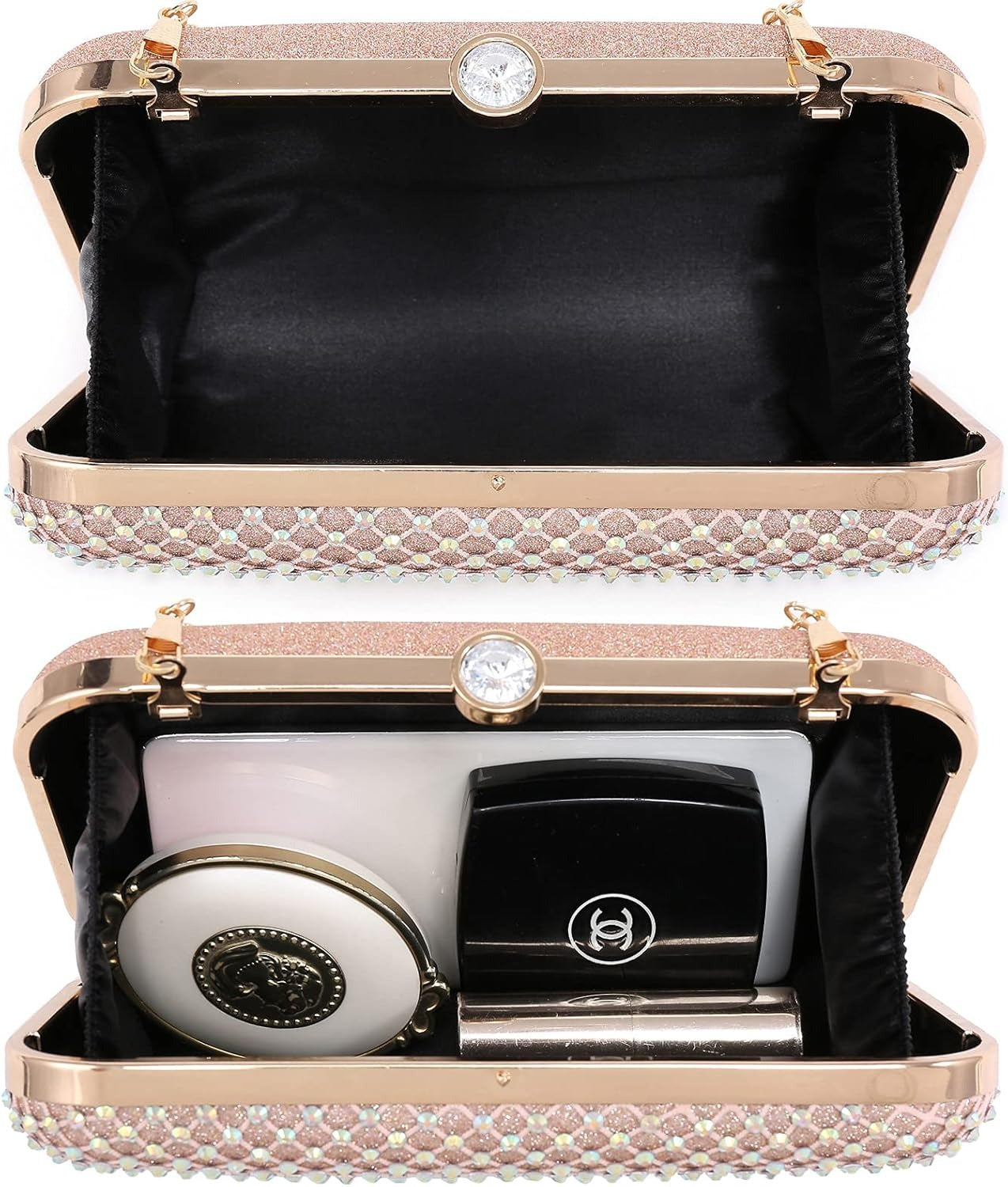 Womens Rhinestone Clutch Purse Sparkling Evening Bag with Crystal Clasp for Formal Prom Party Wedding