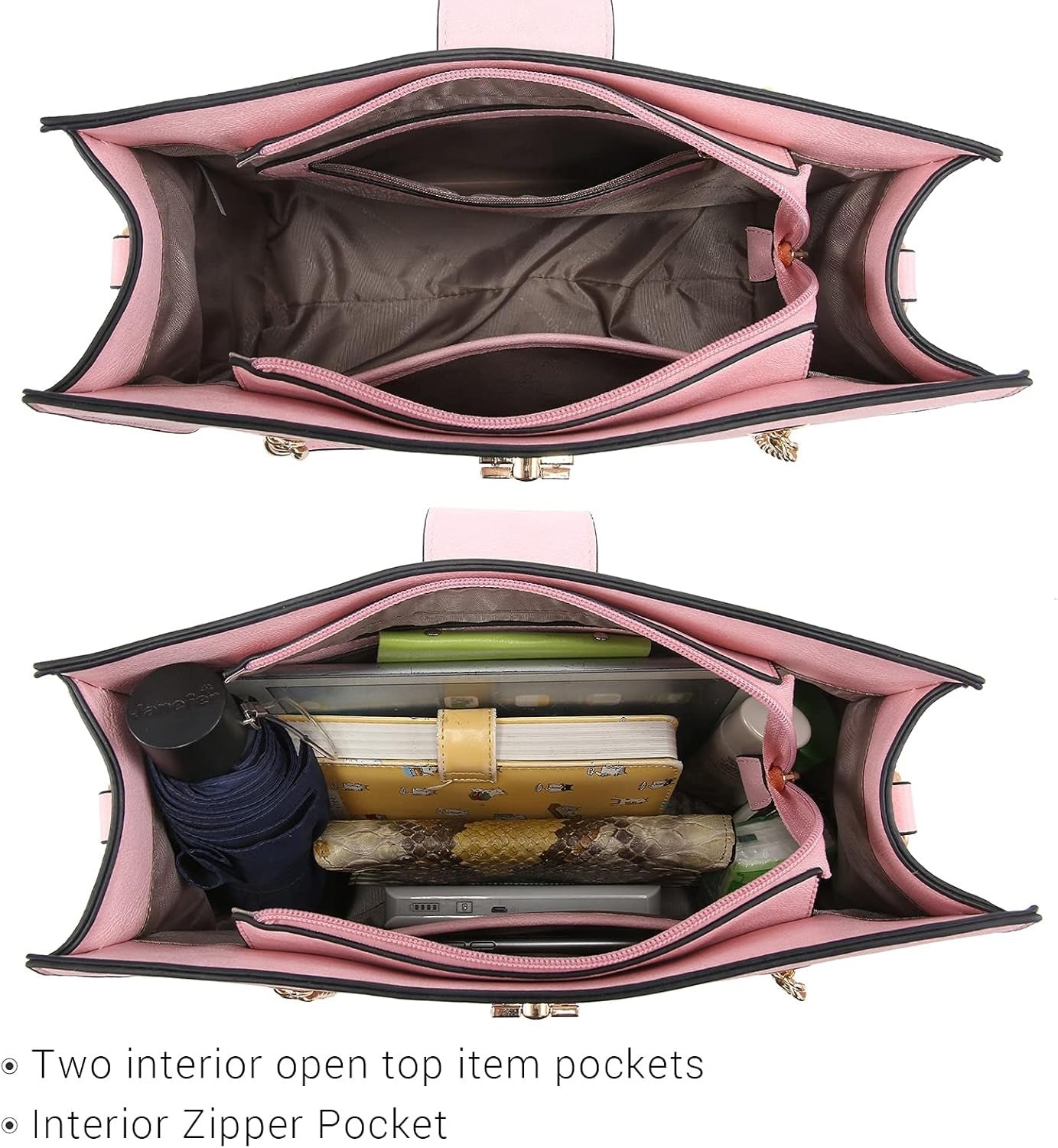 Leather Handbag Tote Hobo Bag for Women Shoulder Purse Top Handle Satchel Bag with Matching Clutch