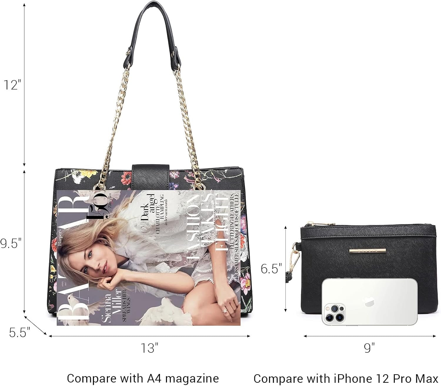 Leather Handbag Tote Hobo Bag for Women Shoulder Purse Top Handle Satchel Bag with Matching Clutch