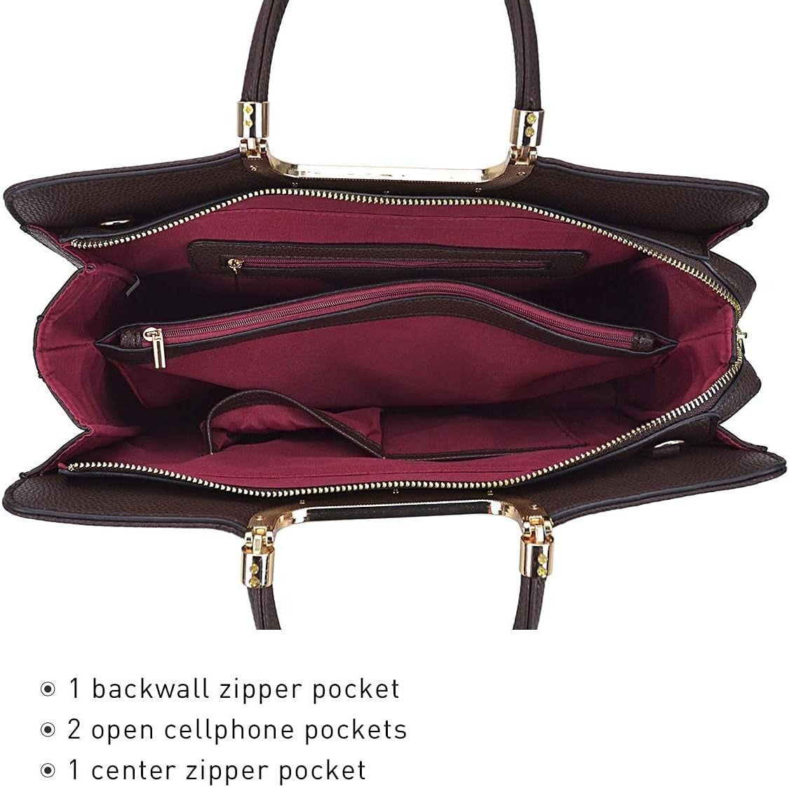 Womens Handbag Top Handle Shoulder Bag Tote Satchel Purse Work Bag with Matching Wallet