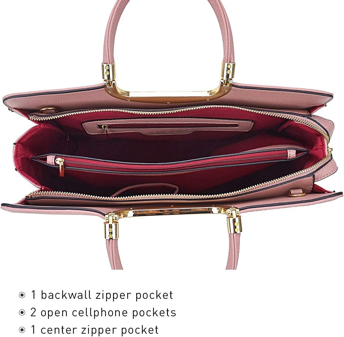 Womens Handbag Top Handle Shoulder Bag Tote Satchel Purse Work Bag with Matching Wallet