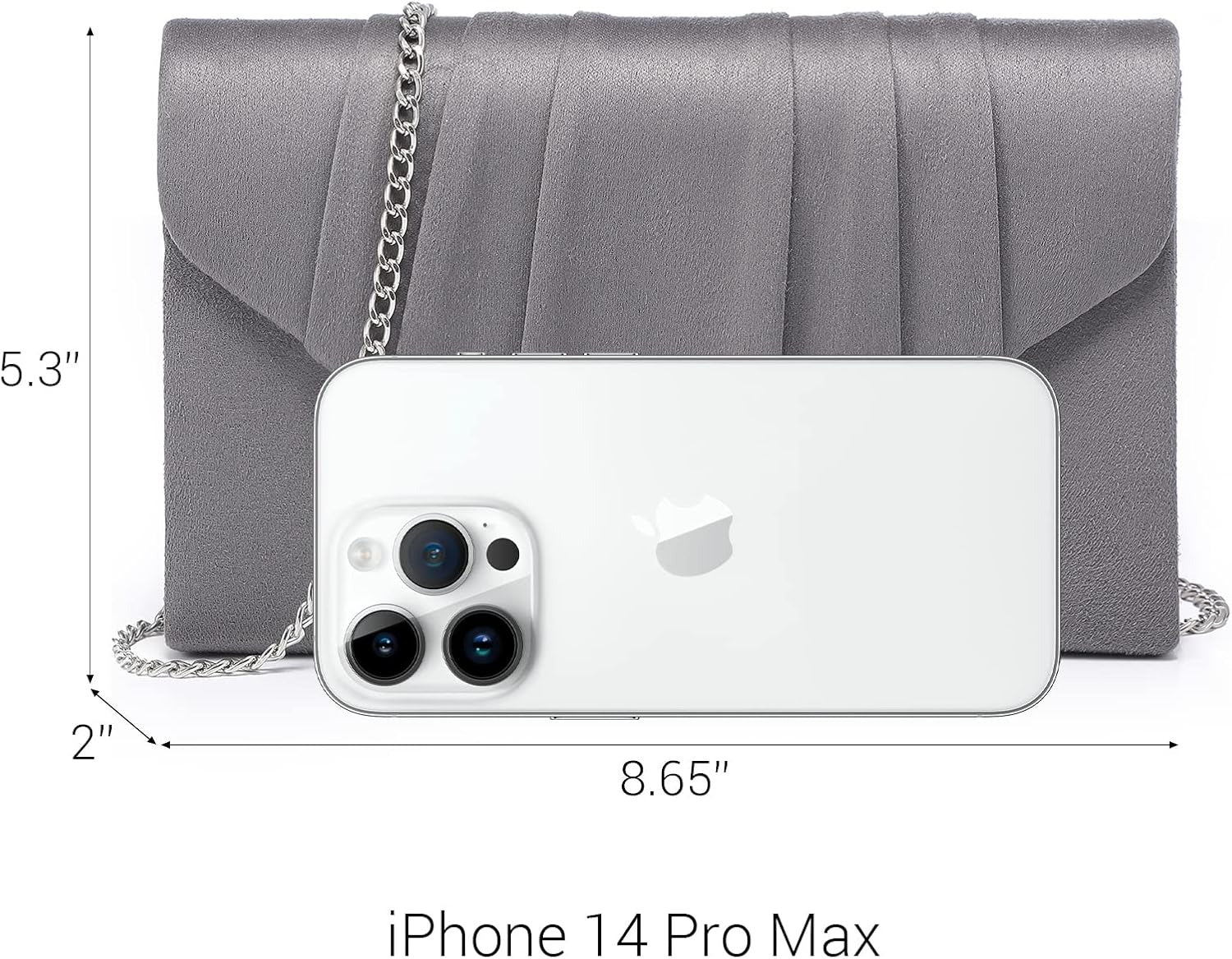 Women's Evening Bag Pleated Envelope Clutch Handbag Wedding Party Bridal Purse