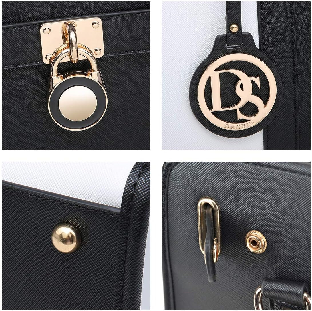 Handbags Purses Set for Women Top Handle Satchel Shoulder Bags Large Work Tote Bag with Matching Wallet