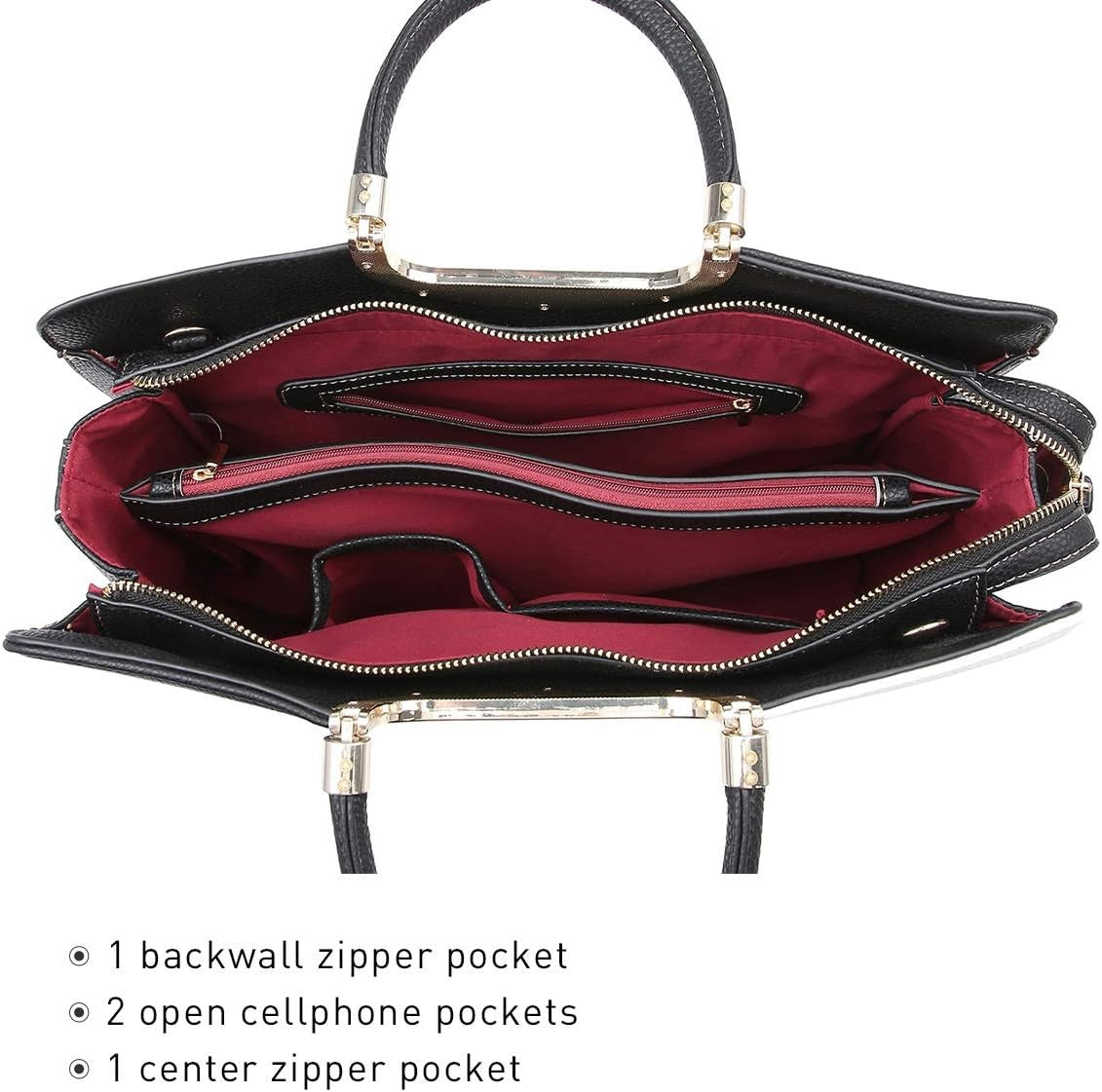 Womens Handbag Top Handle Shoulder Bag Tote Satchel Purse Work Bag with Matching Wallet