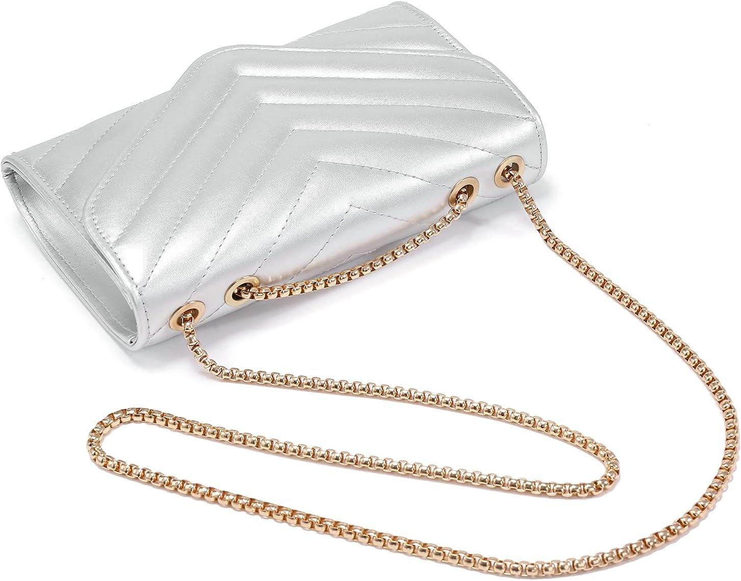Women Small Quilted Crossbody Bags Stylish Designer Evening Bag Clutch Purses and Handbags with Chain Shoulder Strap