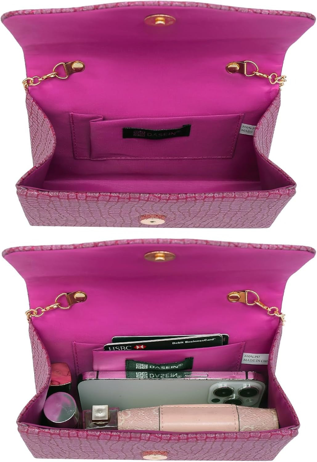 Women Sparkling Glitter Evening Handbag Top Handle Clutch Purse for Wedding Party Prom Cocktail Bridal