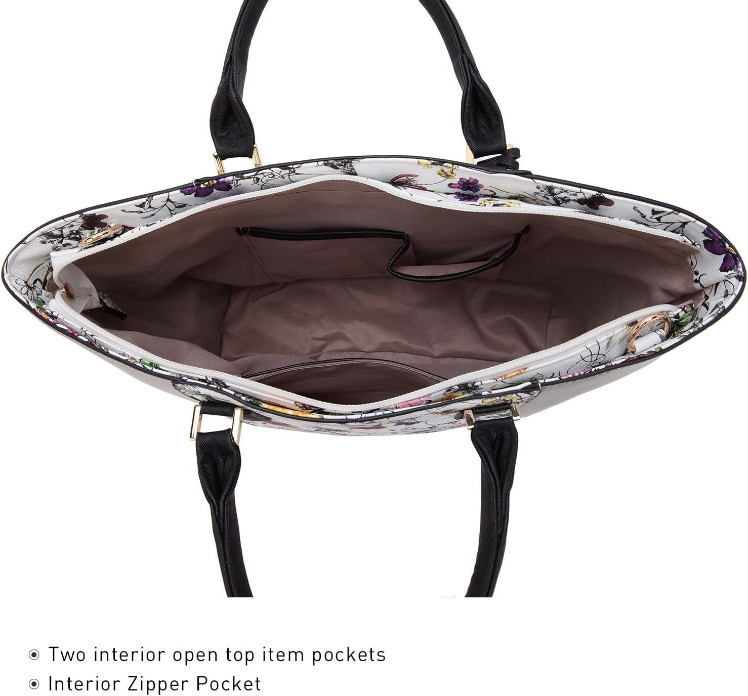 Satchel Purse Handbag for Women Large Shoulder Work Tote Bag With Matching Wallet