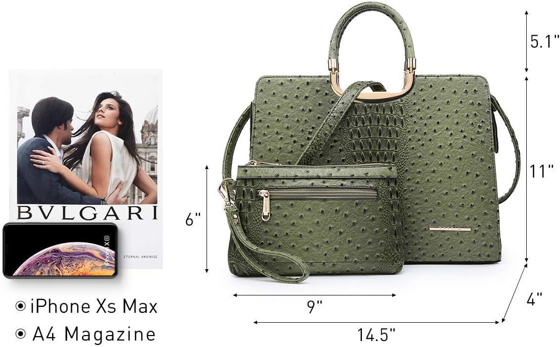 Womens Handbag Top Handle Shoulder Bag Tote Satchel Purse Work Bag with Matching Wallet