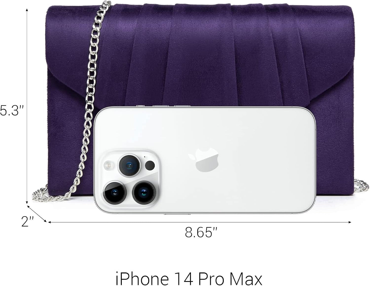 Women's Evening Bag Pleated Envelope Clutch Handbag Wedding Party Bridal Purse