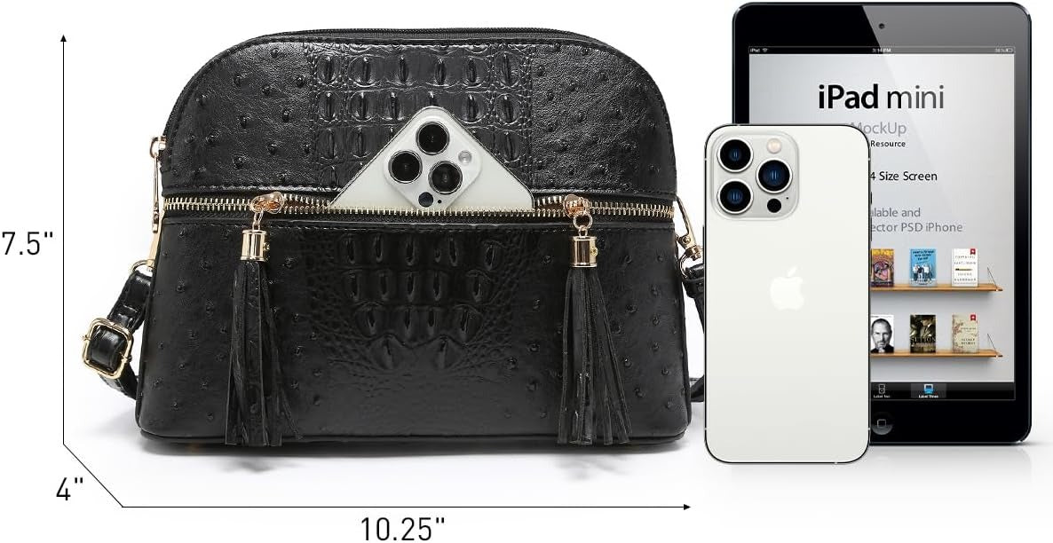 Women Tassel Zipper Pocket Crossbody Bag Shoulder Purse Fashion Travel Bag