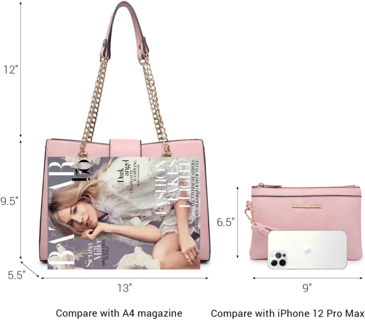 Leather Handbag Tote Hobo Bag for Women Shoulder Purse Top Handle Satchel Bag with Matching Clutch