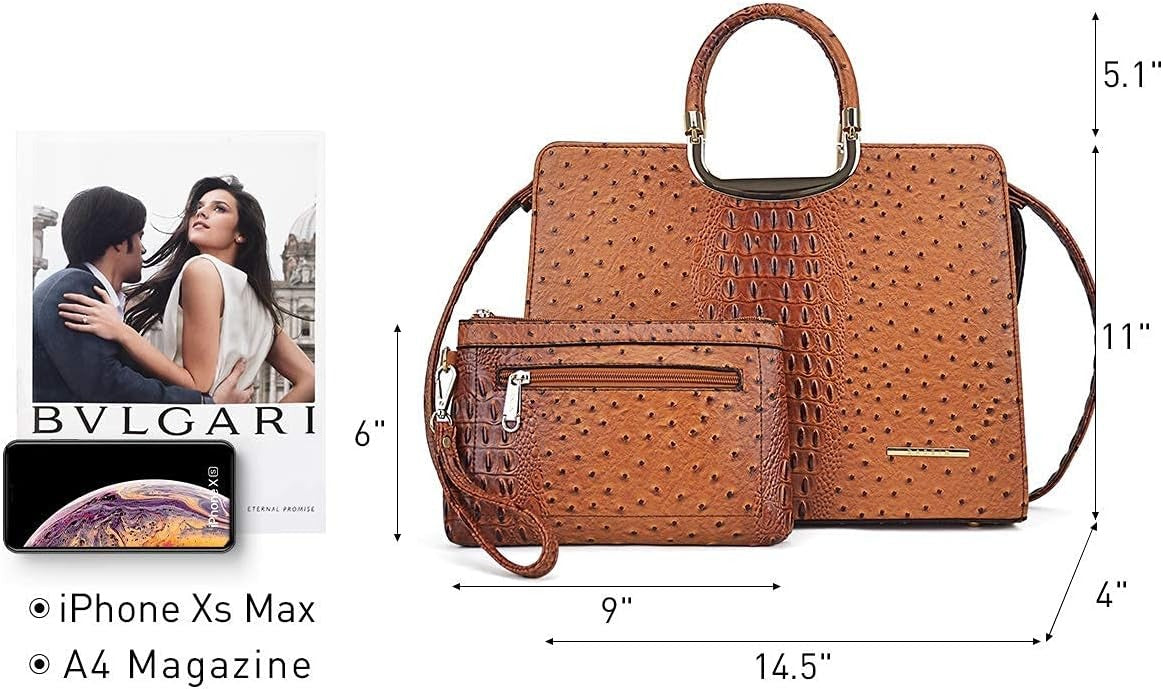 Womens Handbag Top Handle Shoulder Bag Tote Satchel Purse Work Bag with Matching Wallet