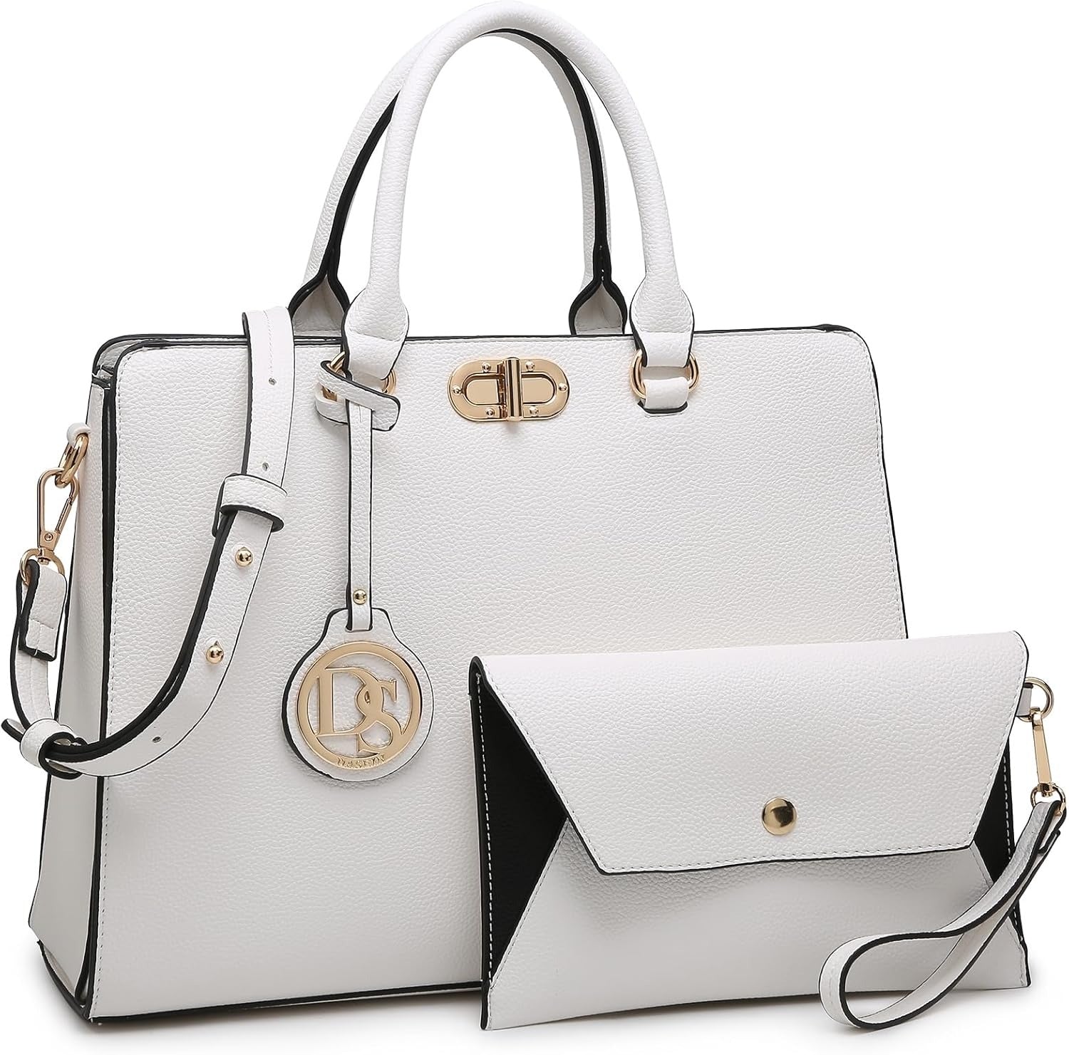 Women Handbags Purses Ladies Work Purse Satchel Tote Top Handle Shoulder Bags with Matching Clutch