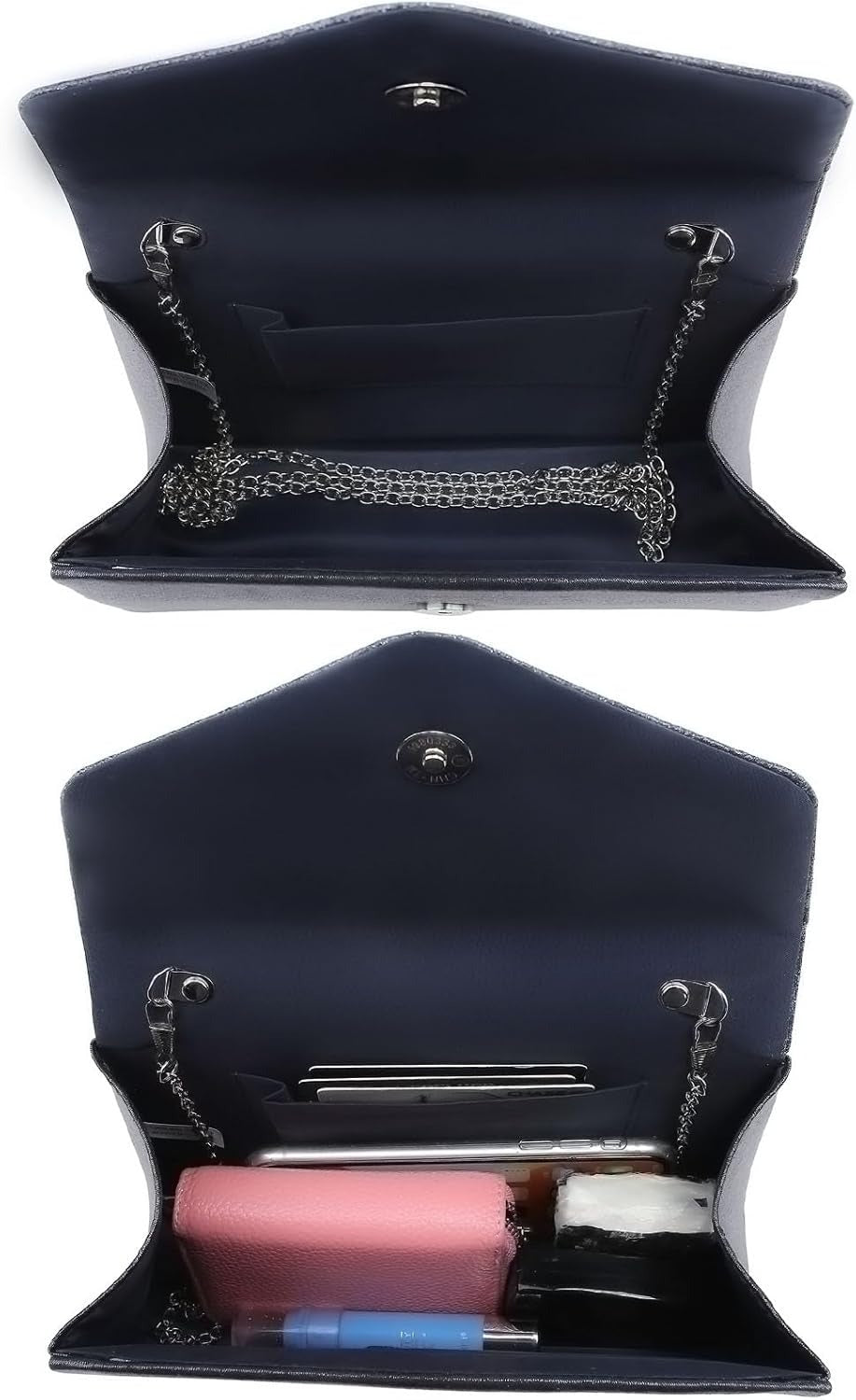 Women's Evening Bag Party Clutches Wedding Purses Cocktail Prom Handbags with Frosted Glittering