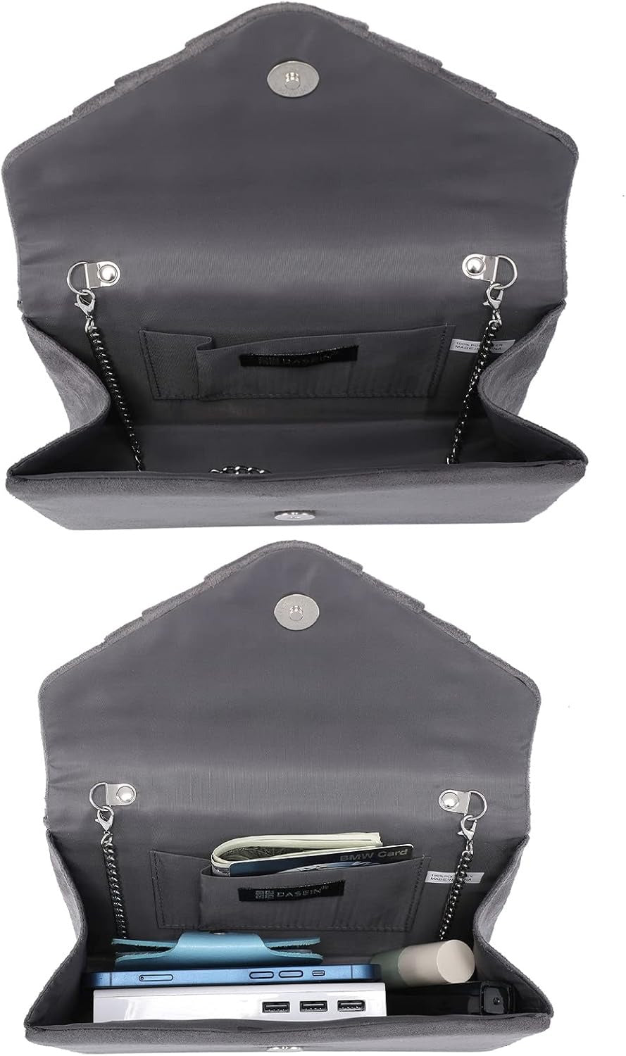 Women's Evening Bag Pleated Envelope Clutch Handbag Wedding Party Bridal Purse