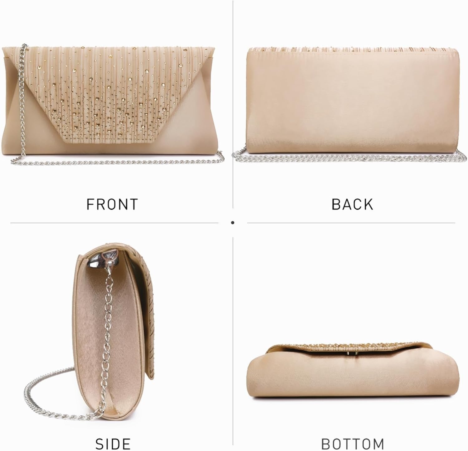 Women Evening Bags Wedding Purses Handbags Party Clutches Cocktail Prom Formal Clutch with Glitter Rhinestones