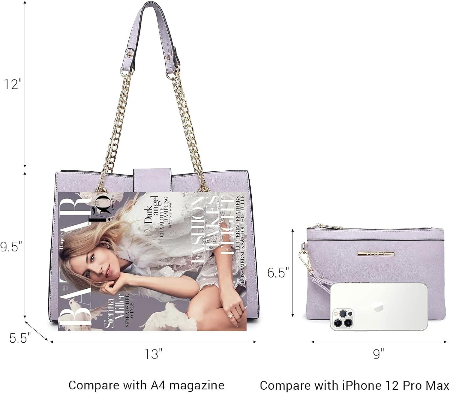 Leather Handbag Tote Hobo Bag for Women Shoulder Purse Top Handle Satchel Bag with Matching Clutch