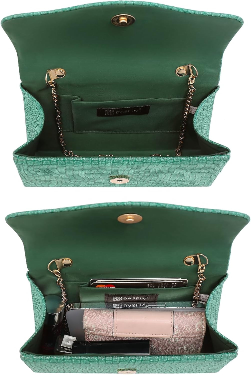 Women Sparkling Glitter Evening Handbag Top Handle Clutch Purse for Wedding Party Prom Cocktail Bridal