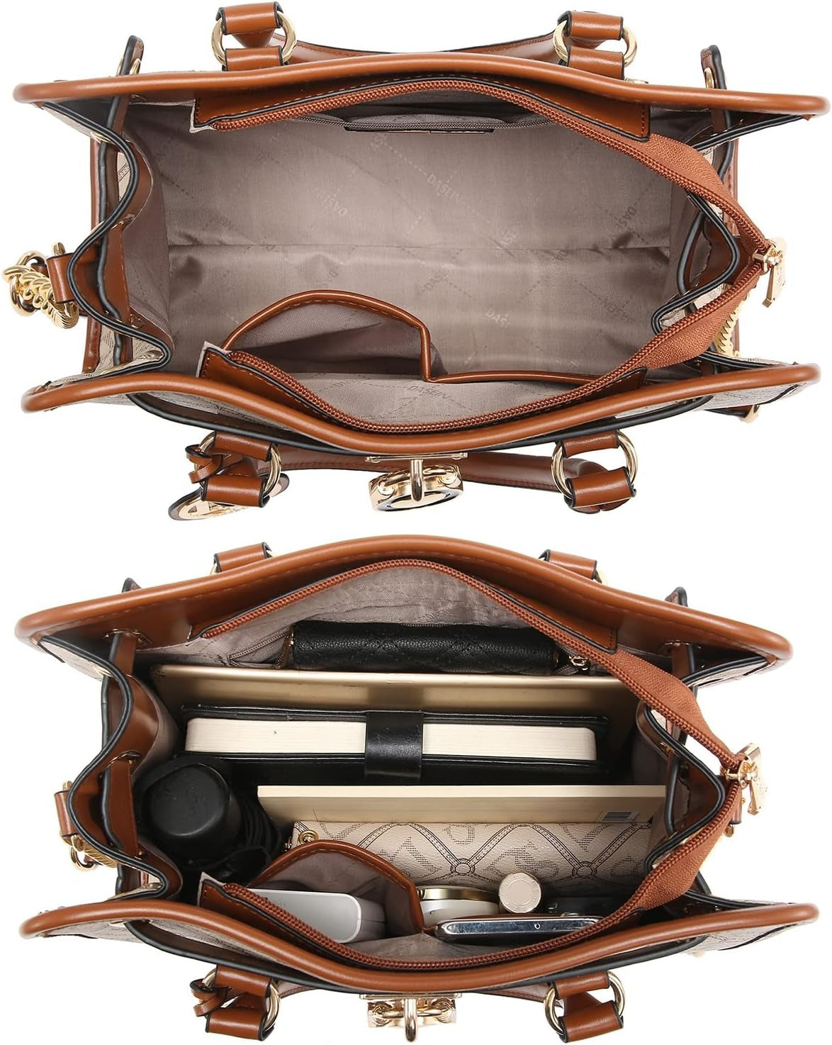 Women Handbags Top Handle Satchel Purse Shoulder Bag Hobo Bag Work Bag Set 2pcs