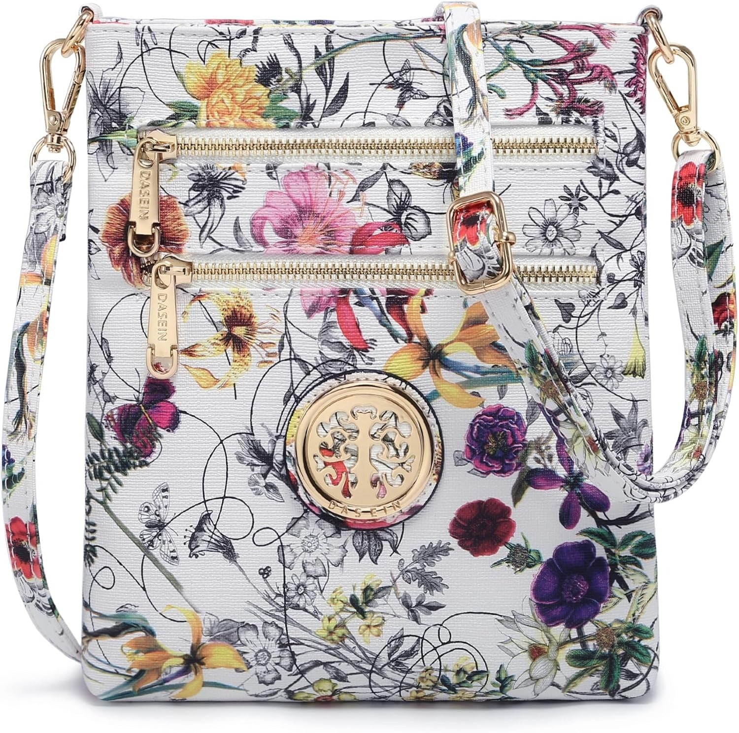 Women Small Crossbody Bag Lightweight Shoulder Purses Multi Zipper Pockets Phone Purse Handbag