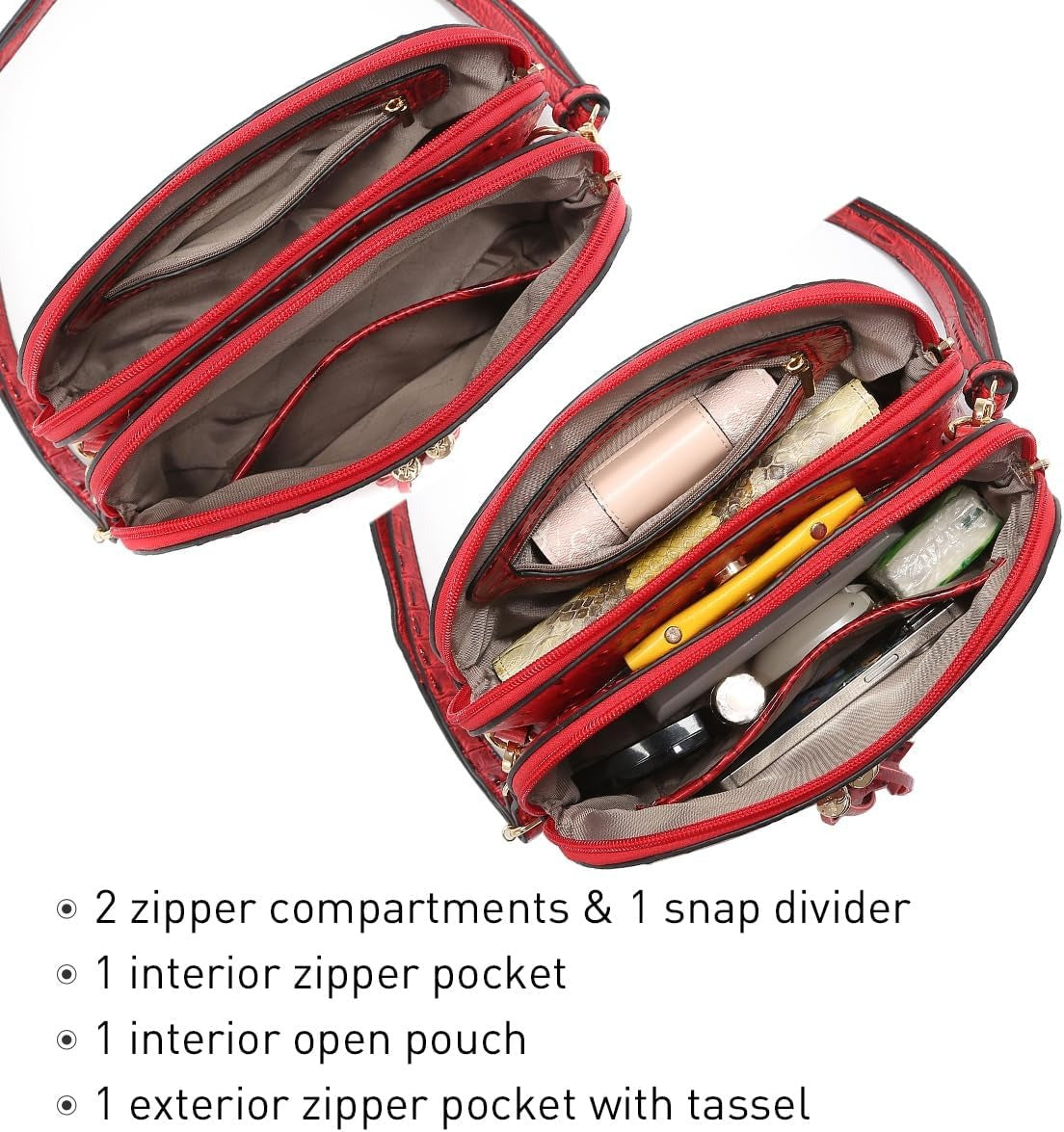 Women Tassel Zipper Pocket Crossbody Bag Shoulder Purse Fashion Travel Bag