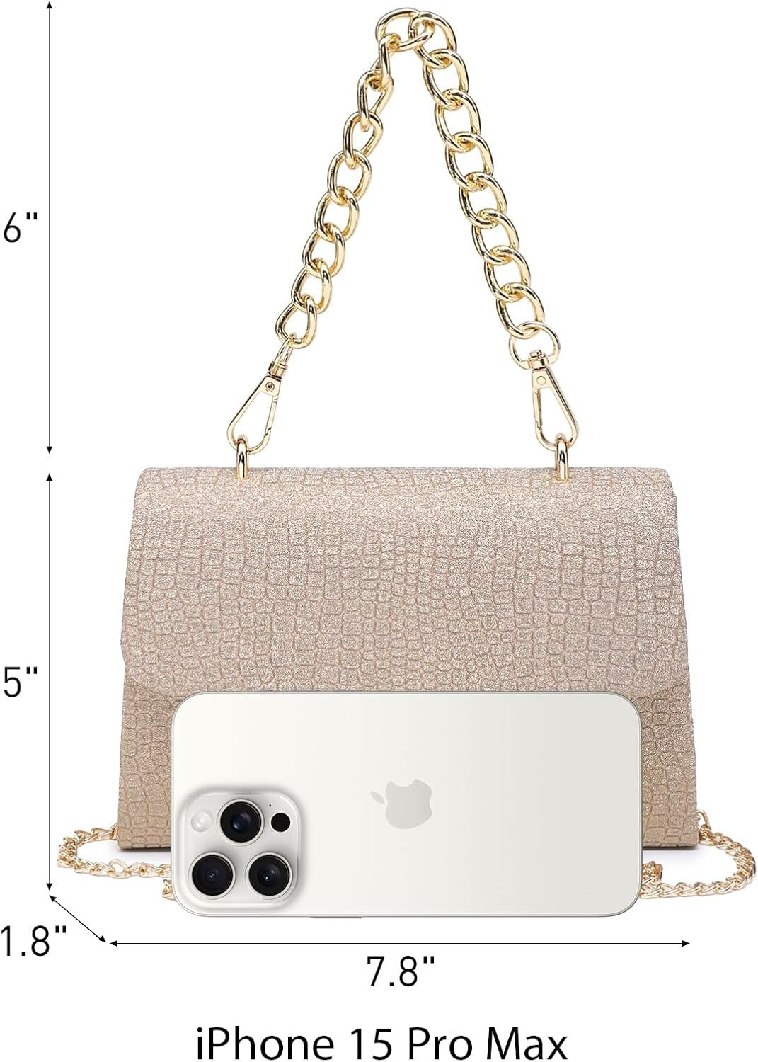 Women Sparkling Glitter Evening Handbag Top Handle Clutch Purse for Wedding Party Prom Cocktail Bridal