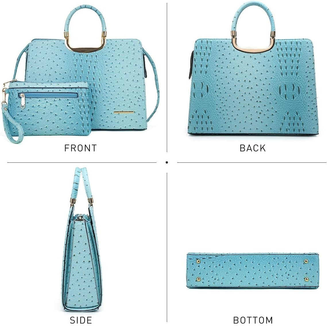 Womens Handbag Top Handle Shoulder Bag Tote Satchel Purse Work Bag with Matching Wallet