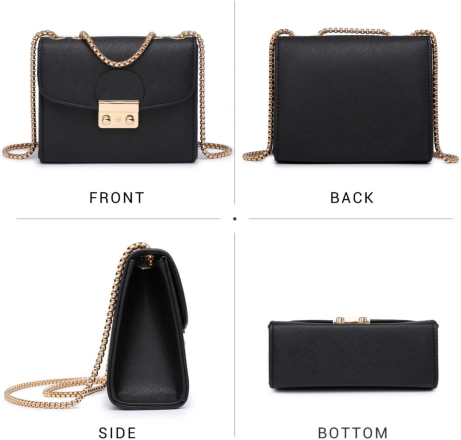 Women Small Crossbody Bag Designer Evening Bag Clutch Purse Handbag for Wedding/Prom/Party with Double Chain Strap | Small, Designer